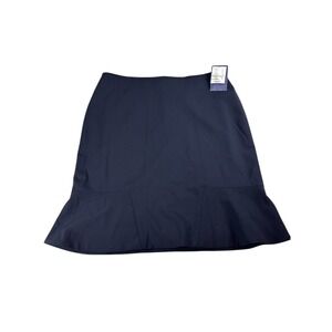 Doncaster Collection NWT Navy Blue Wool Blend Skirt 14 Flounce Peplum $150
